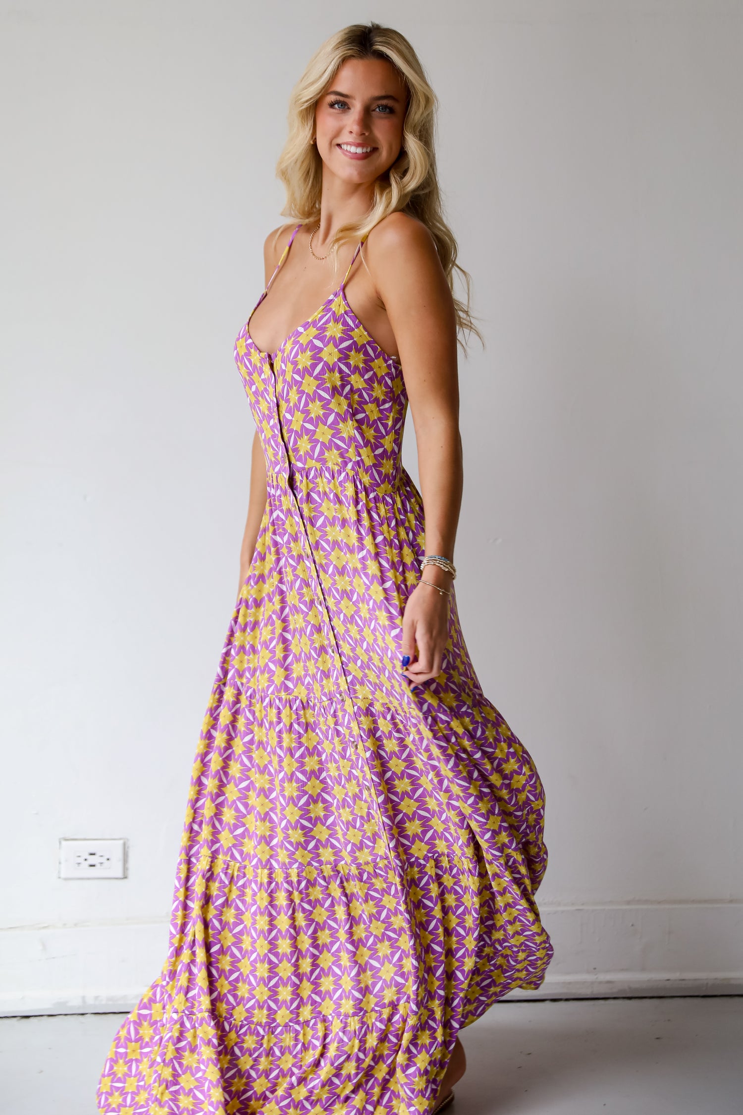 Easily Radiant Purple Tiered Maxi Dress