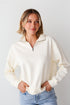 cream Quarter-Zip Pullover