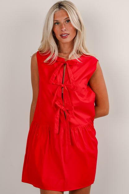 Coming Back For You Bow Mini Dress