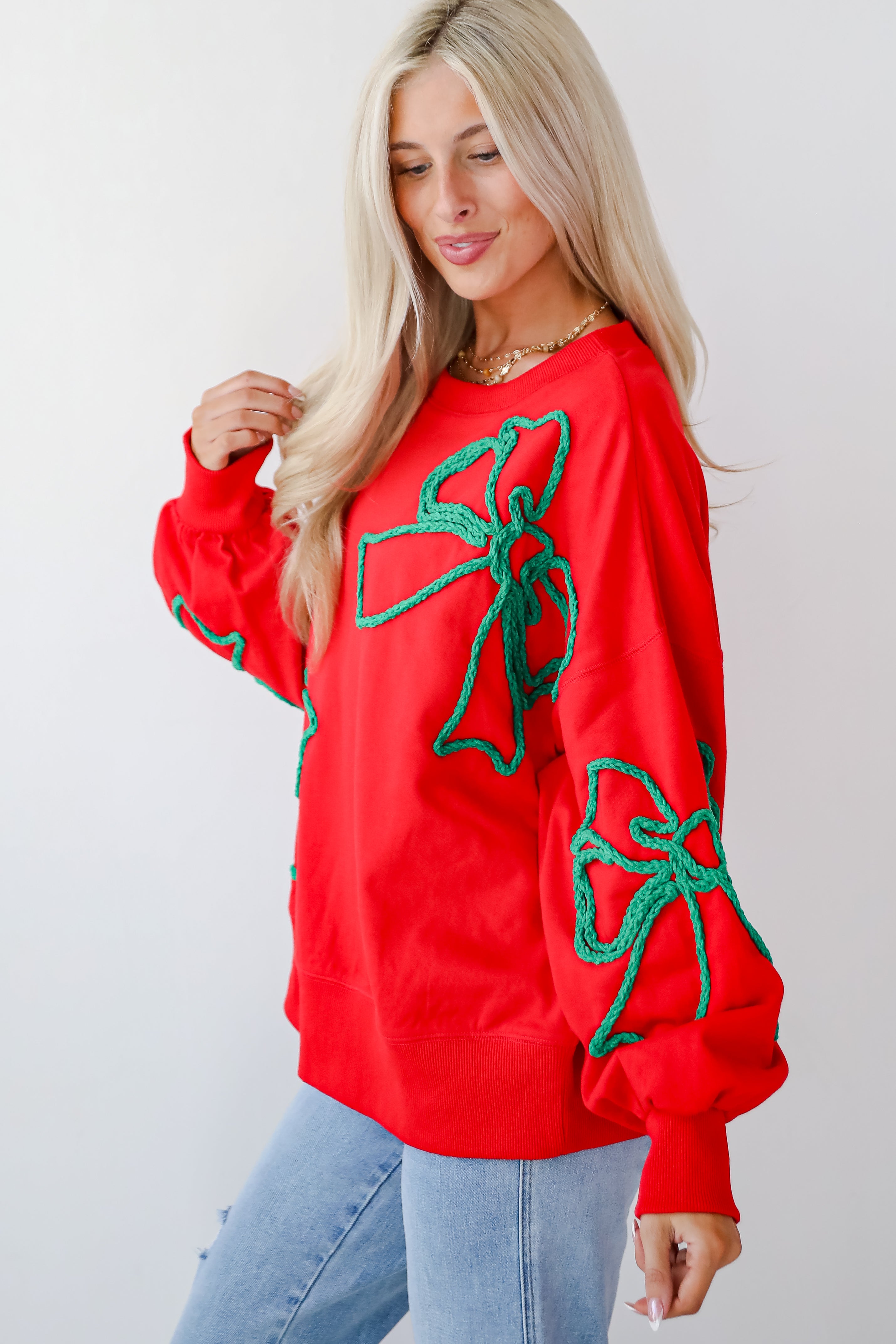 Red Bow Pullover