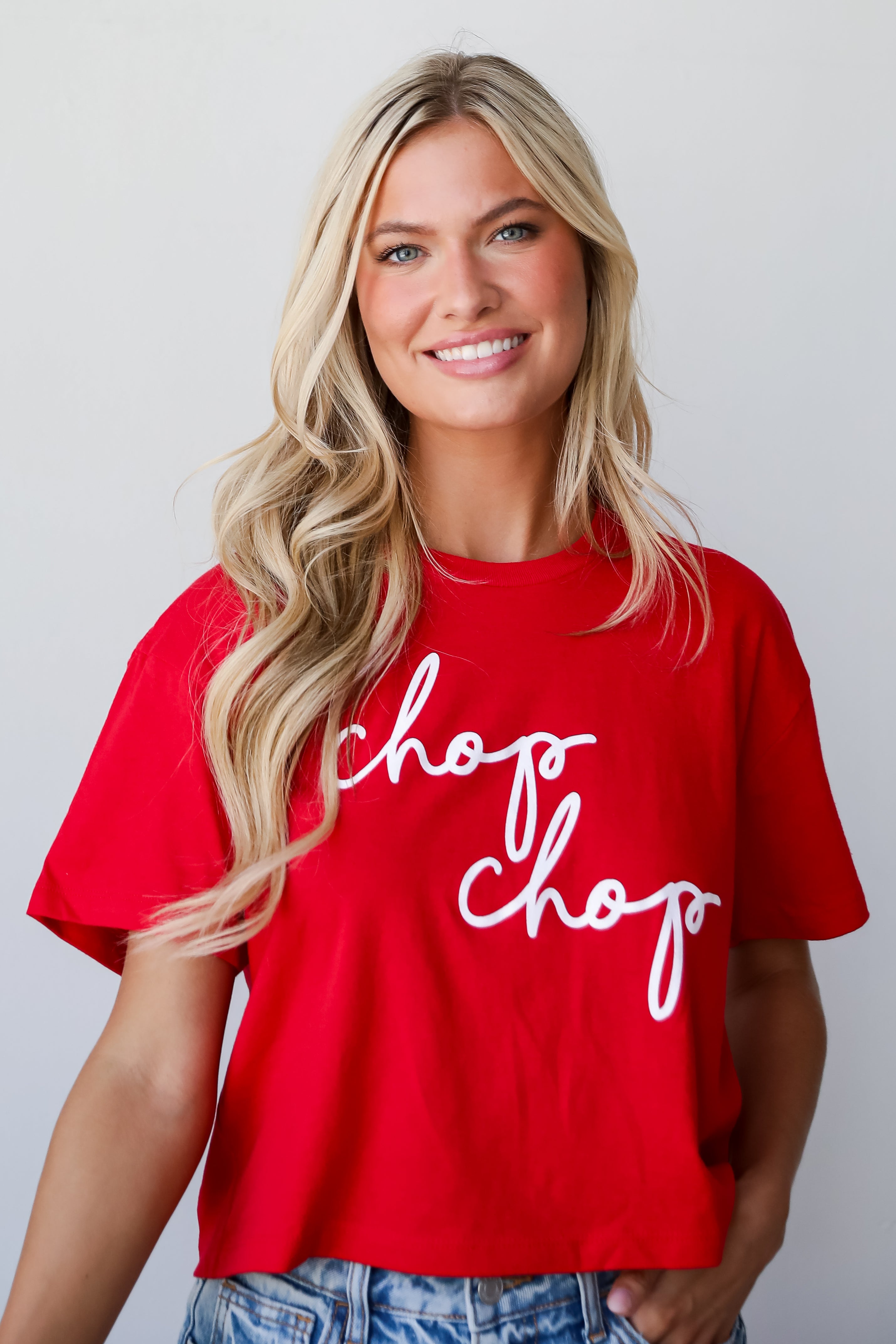 Red Chop Chop Cropped Tee