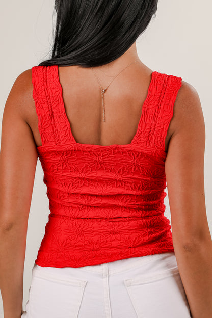 Flirty Bliss Flower Knit Tank