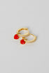 Riley Red Heart Charm Mini Hoop Earrings