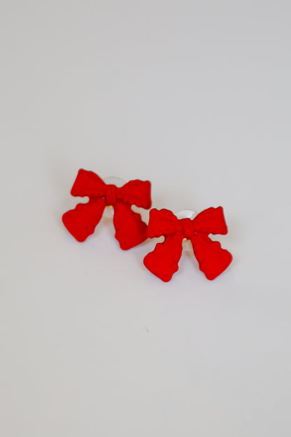 Clara Matte Bow Earrings