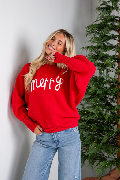 Woman wearing a red &