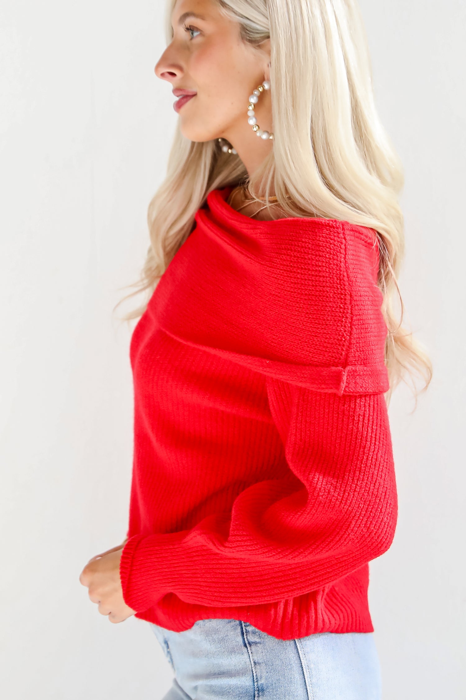 Eternal Heart Off-The-Shoulder Sweater