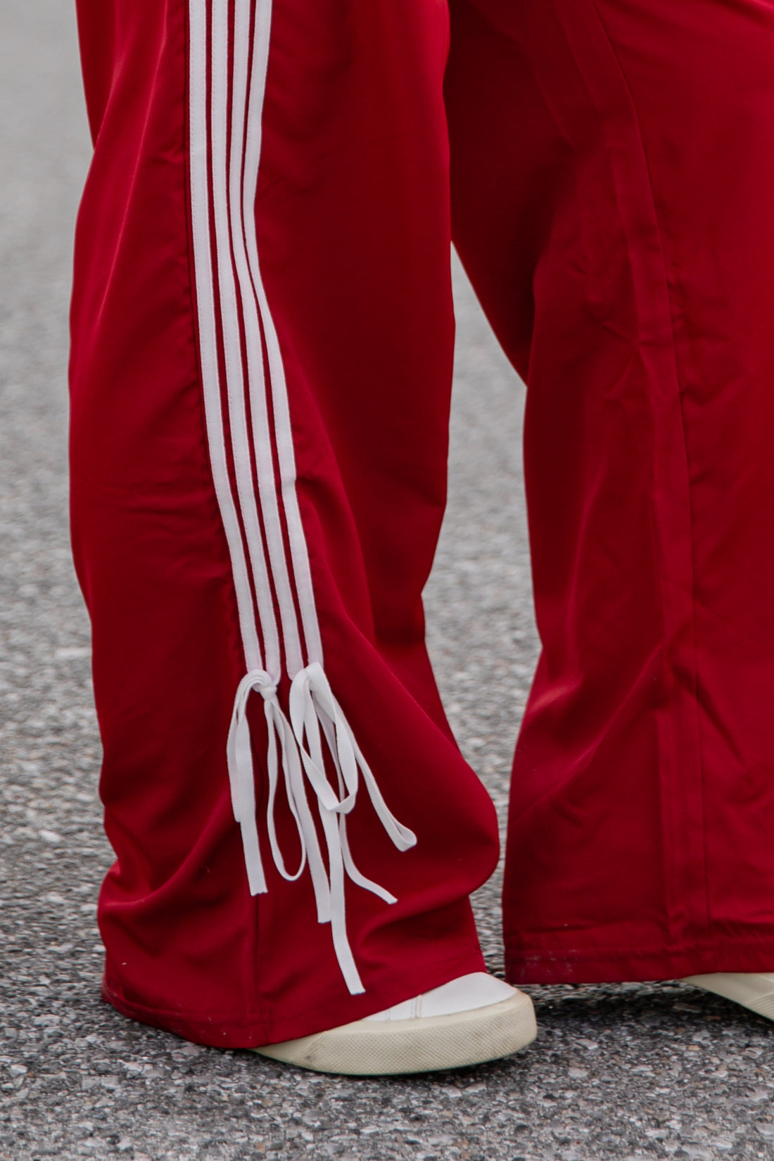 FINAL SALE - Tied to Perfection Red Side-Stripe Track Pants