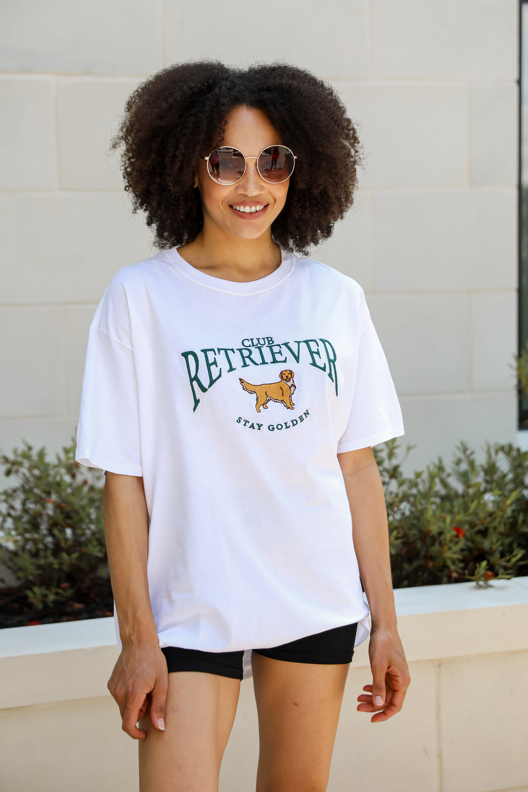 White Club Retriever Graphic Tee for vacation