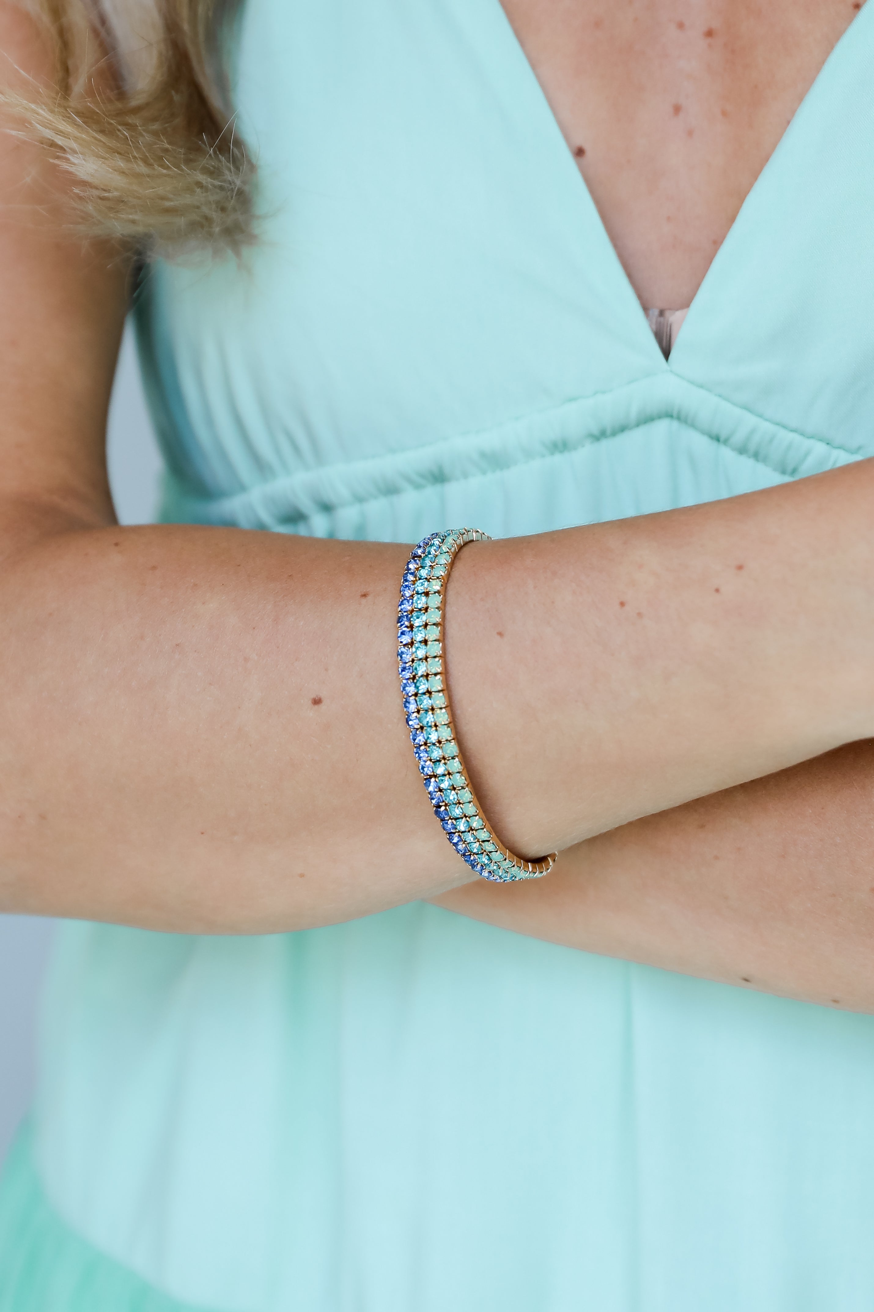 Blue Rhinestone Bracelet