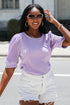 lavender Plisse Top