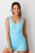 light blue Ribbed Seamless Romper