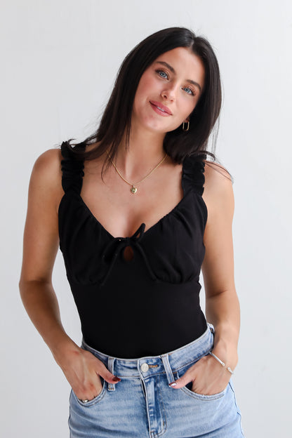 Certainly The Sweetest Ruffle Strap Bodysuit