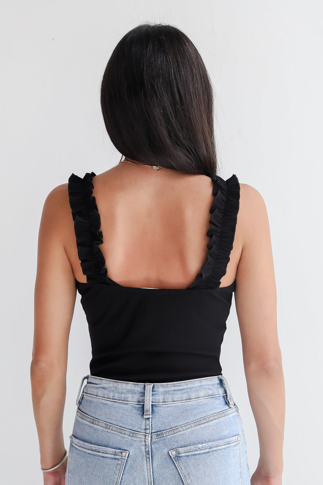 Certainly The Sweetest Ruffle Strap Bodysuit