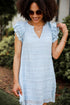 Cascading Crush Light Blue Ruffle Mini Dress