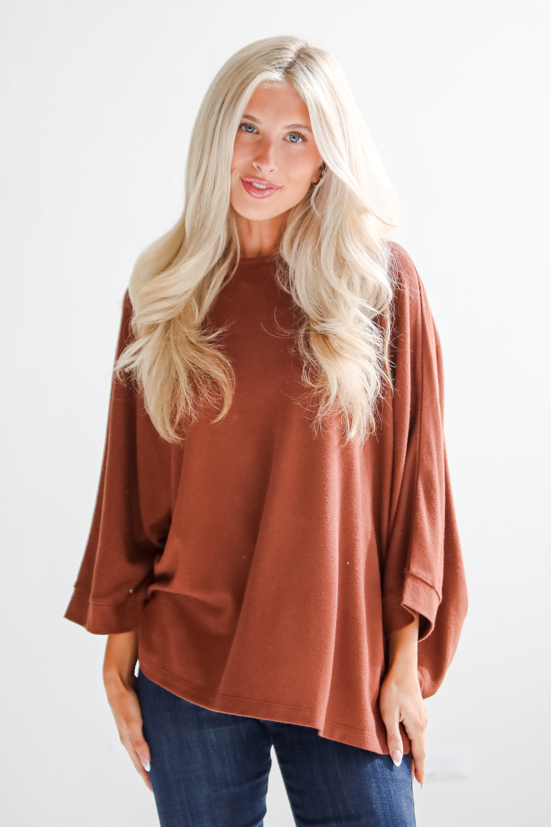 Winning Pick Oversized Brushed Knit Top