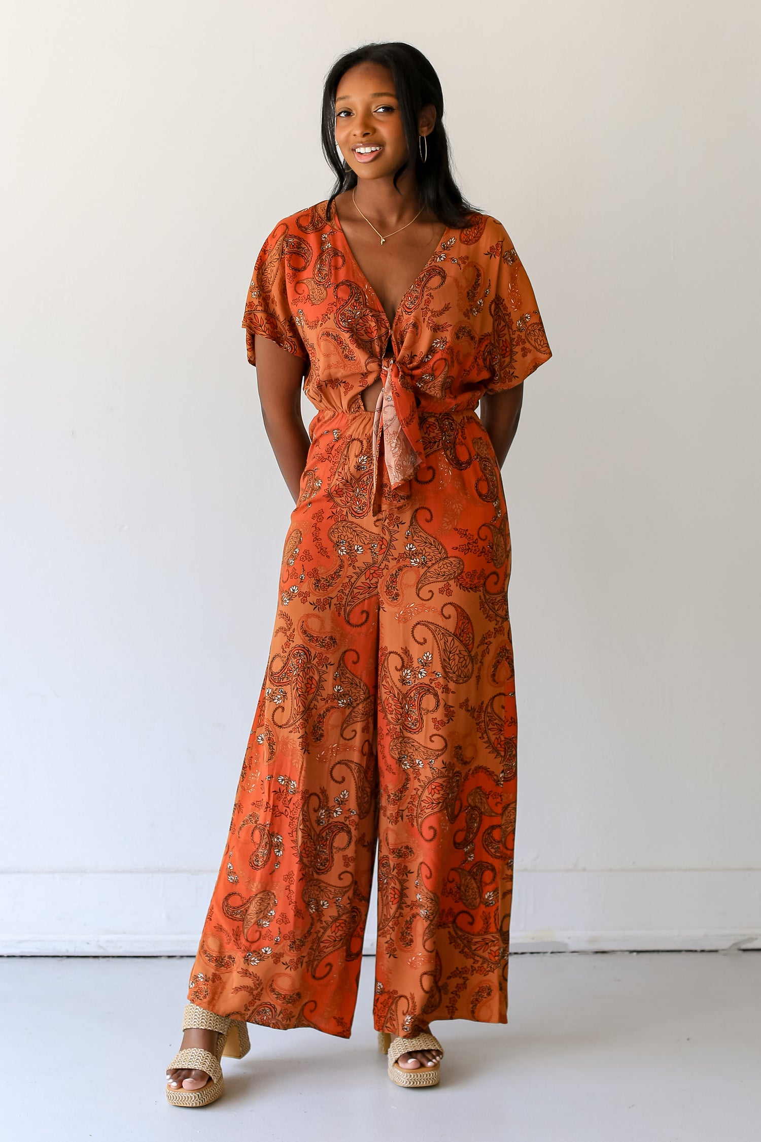 Paisley Jumpsuit front view