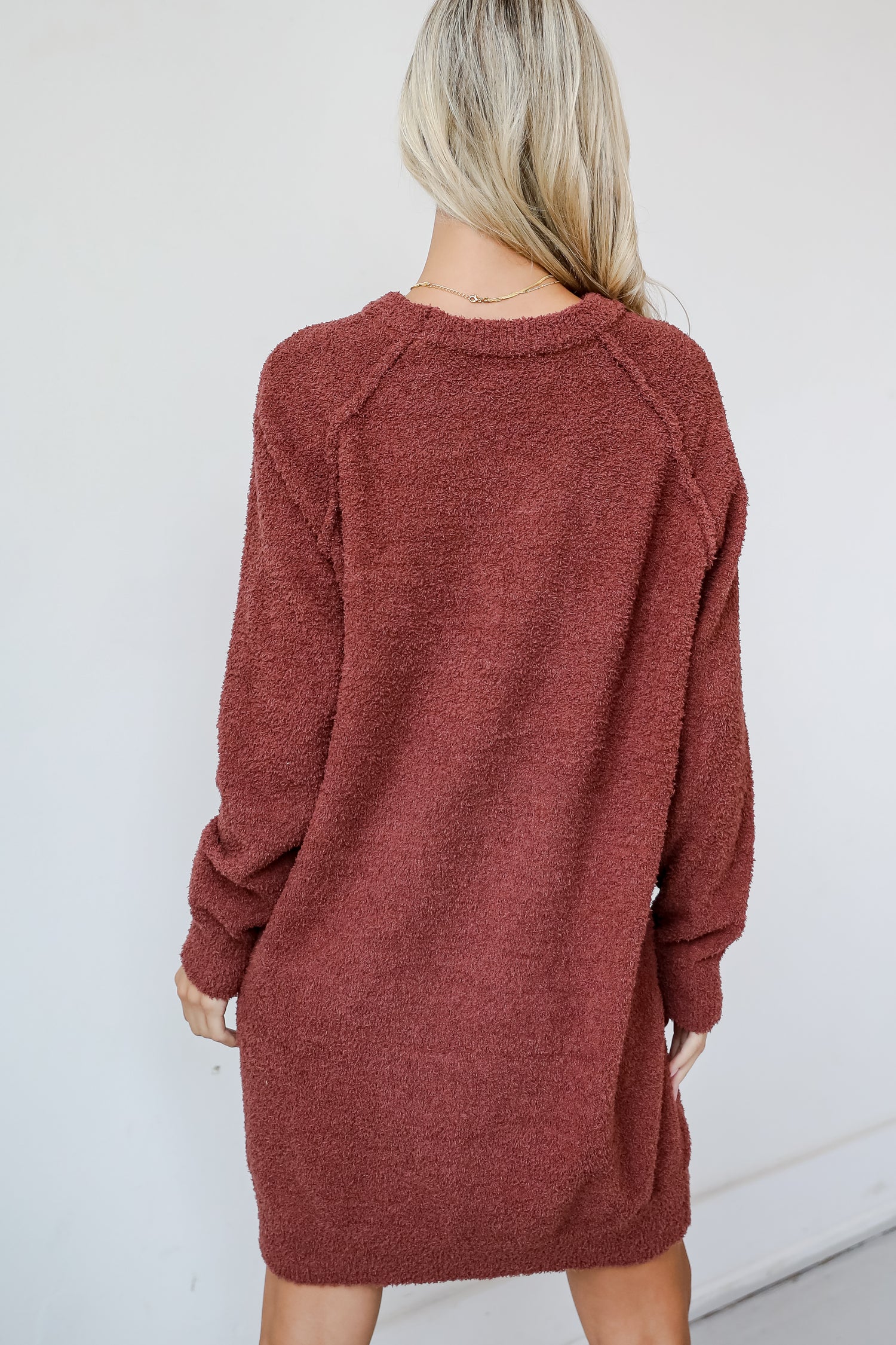 Addison Fuzzy Knit Mini Sweater Dress