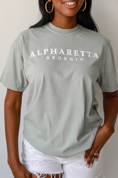 Sage Alpharetta Georgia Tee close up