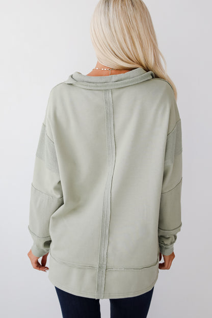 Majorly Comfy Sage Collared Pullover