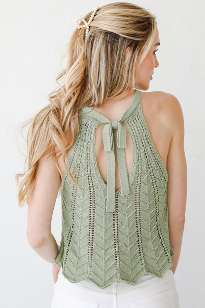 Sunshine Babe Sage Crochet Tank