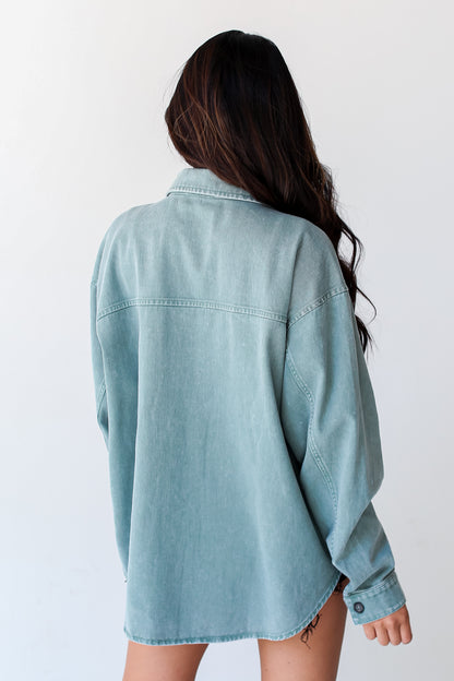 Sage Denim Jacket back view