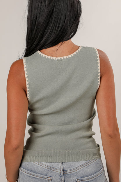 Close Connections Sage Knit Tank