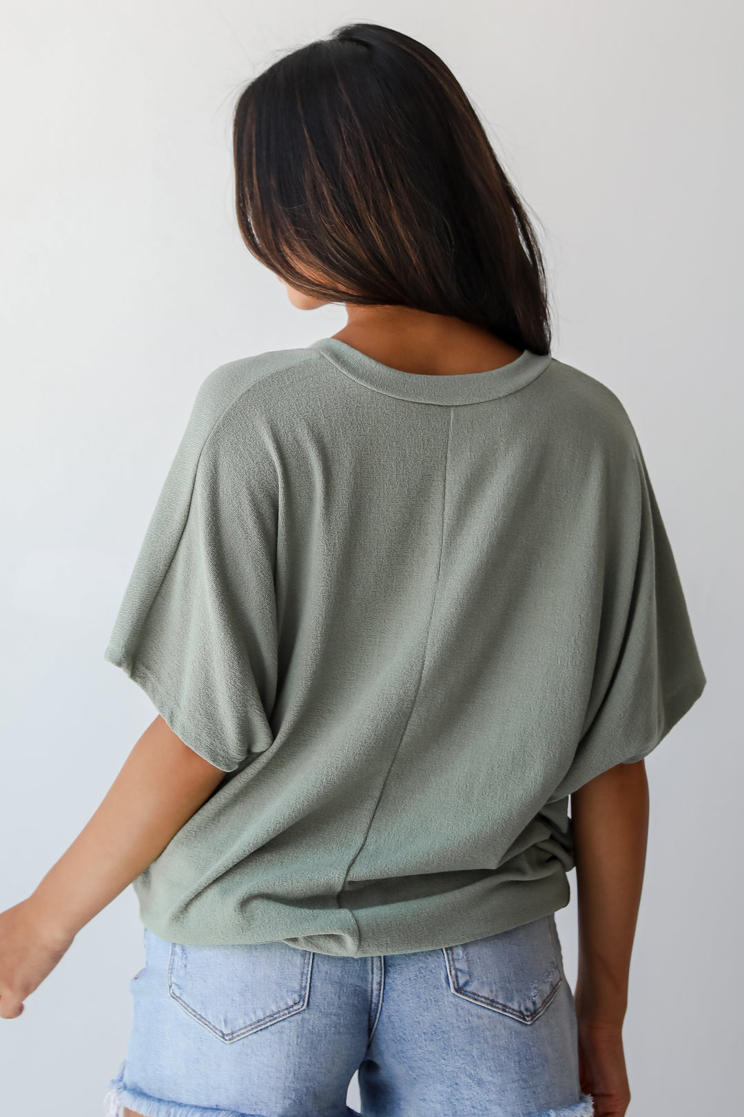 Lauren Olive Lightweight Knit Top