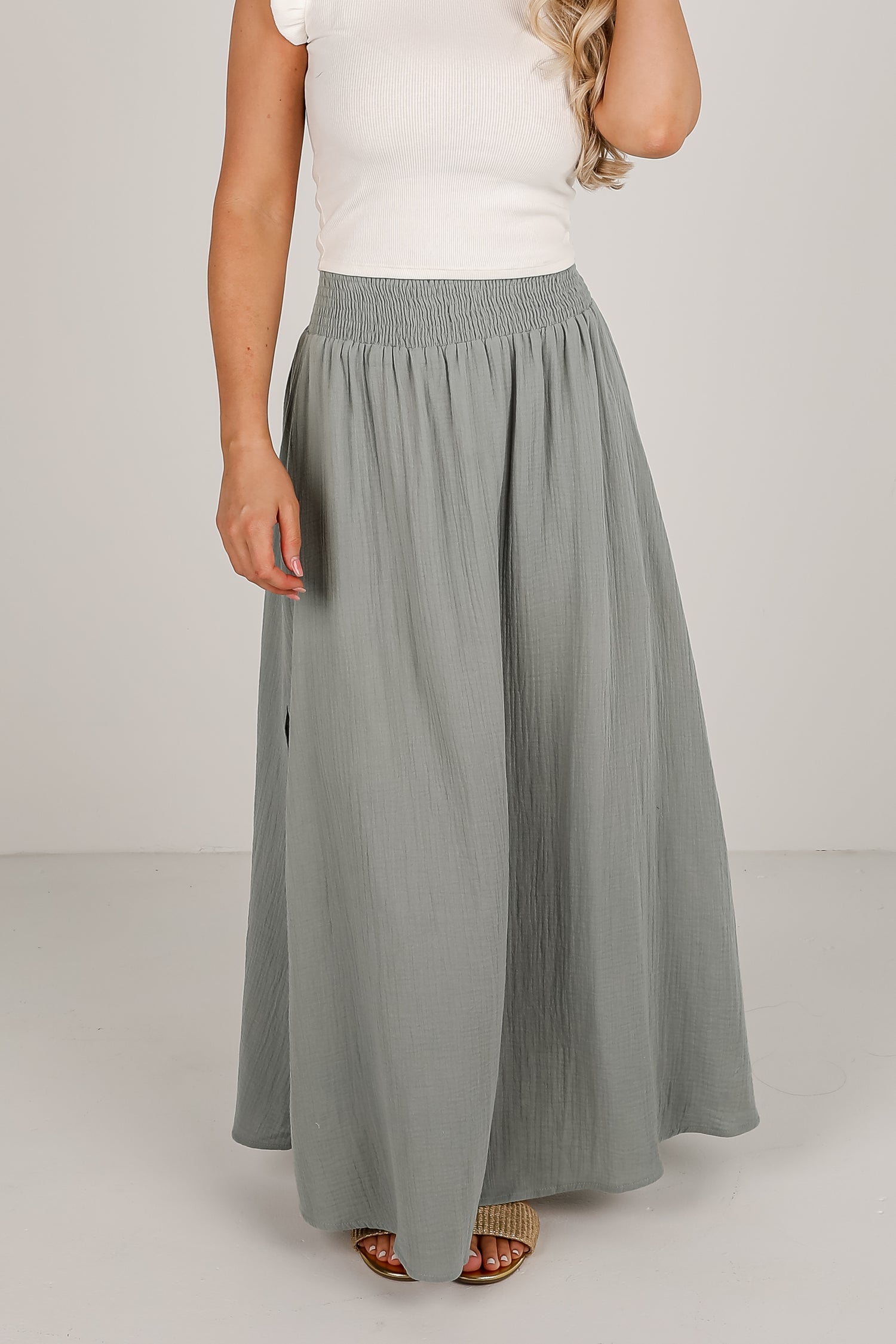 Exceptionally Styled Linen Maxi Skirt