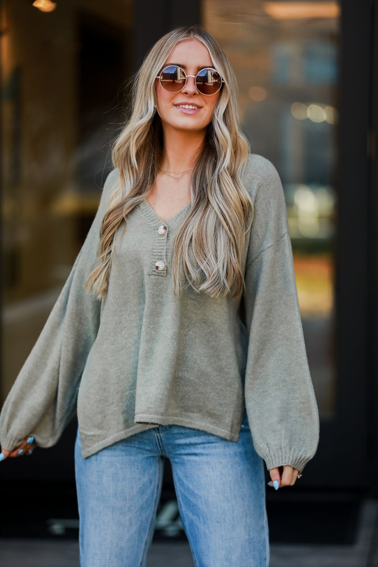 cozy Sage Oversized Sweater