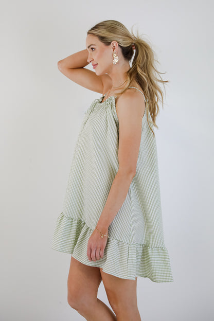 Love Opens Doors Seersucker Mini Dress