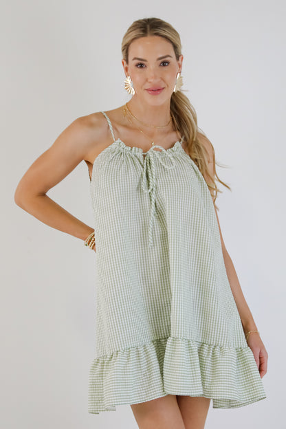 Love Opens Doors Seersucker Mini Dress