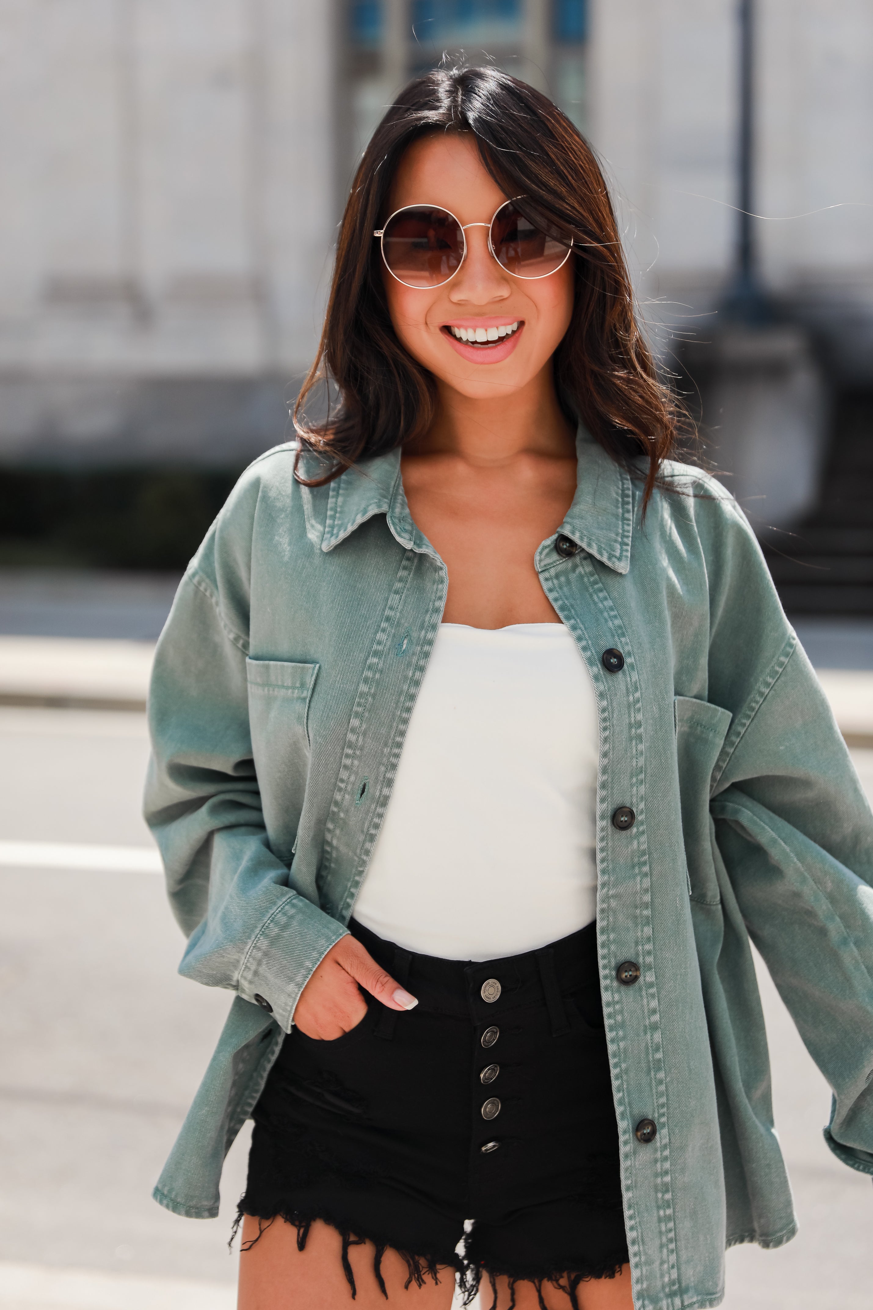 Sage Denim Jacket