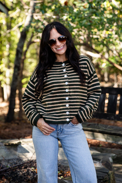 Never Out Of Style Striped Knit Cardigan