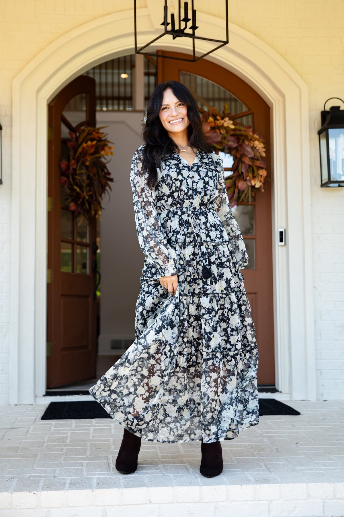 Luxe Intentions Black Floral Maxi Dress