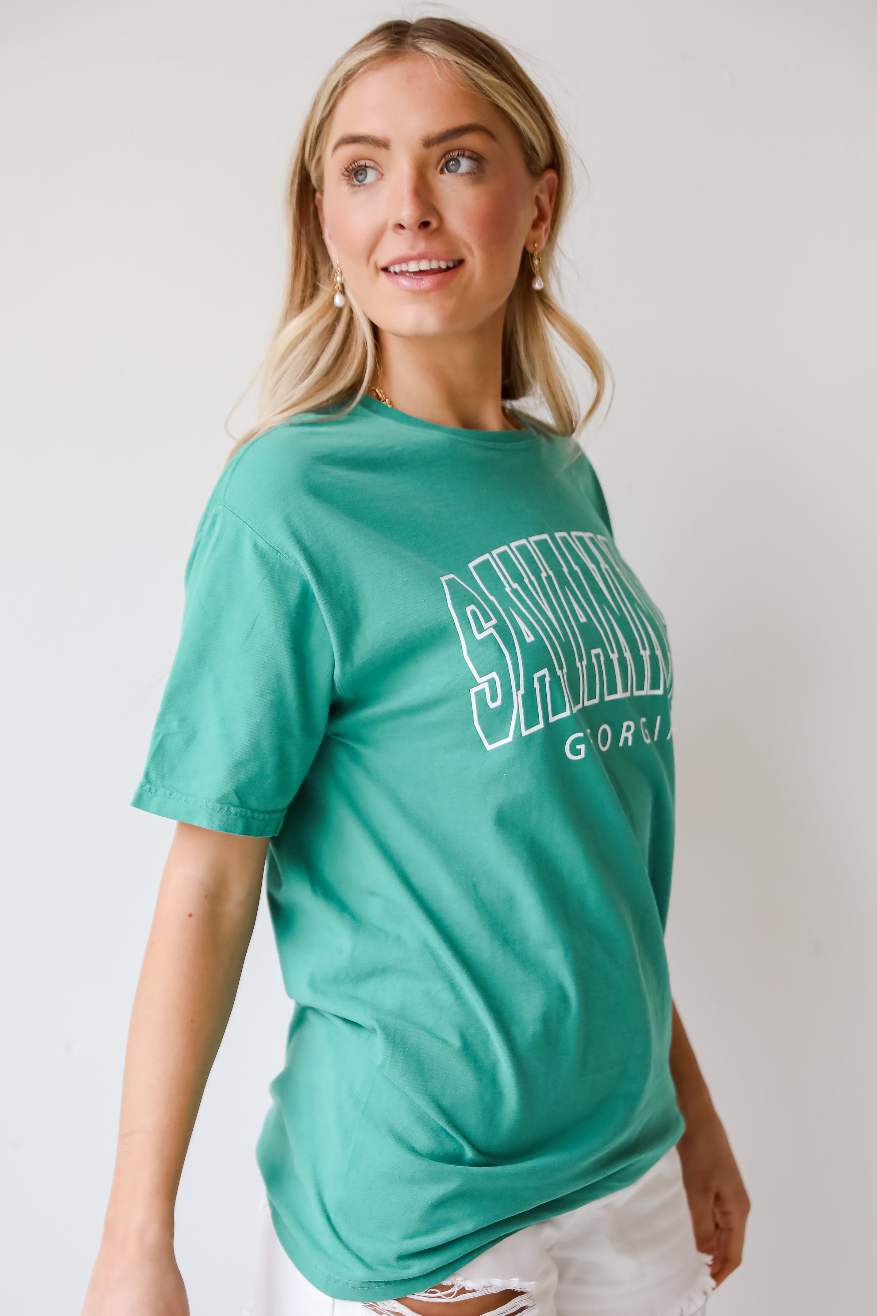 womens Green Savannah Georgia Tee