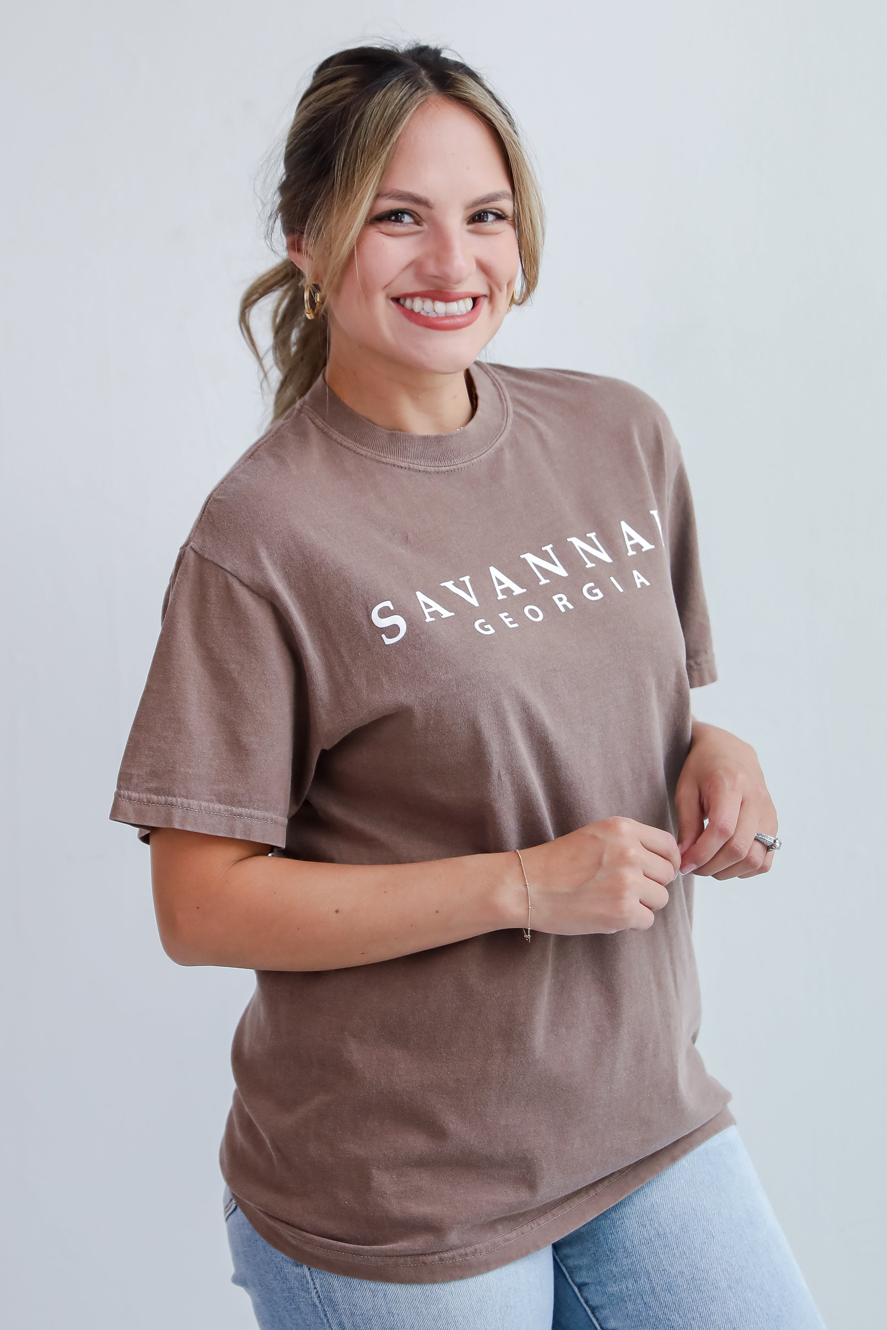 Brown Savannah Georgia Graphic Tee