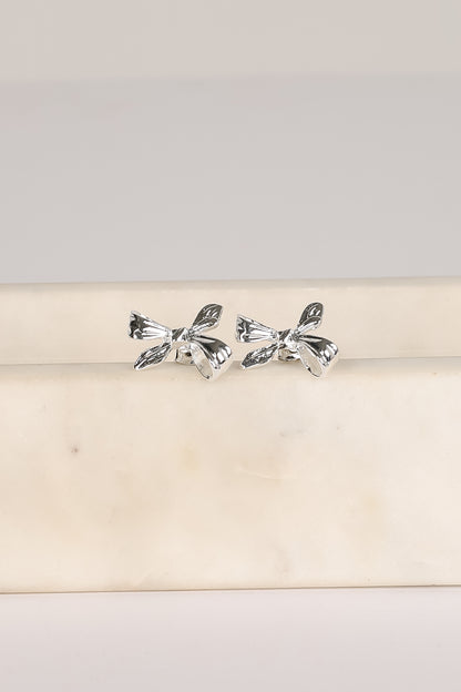 Marlee Silver Bow Earrings