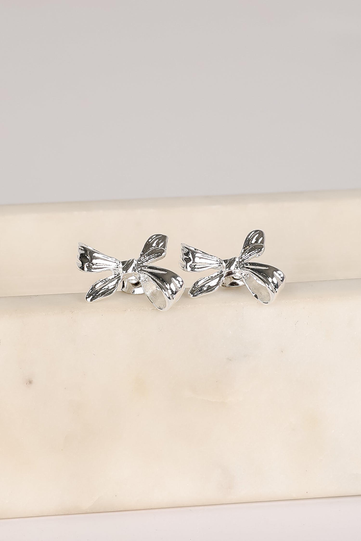 Marlee Silver Bow Earrings
