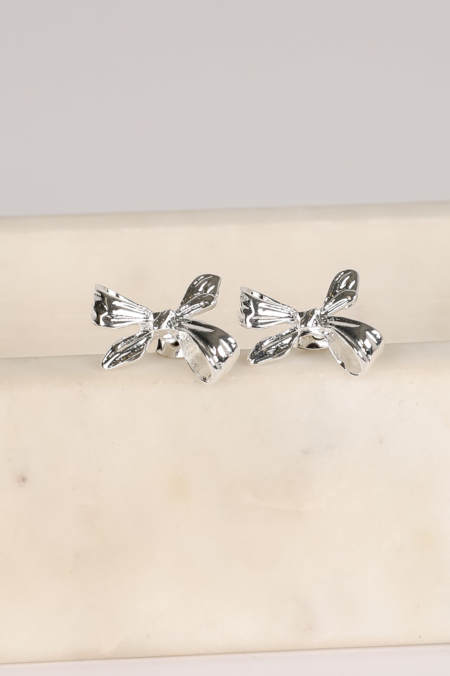 Marlee Silver Bow Earrings