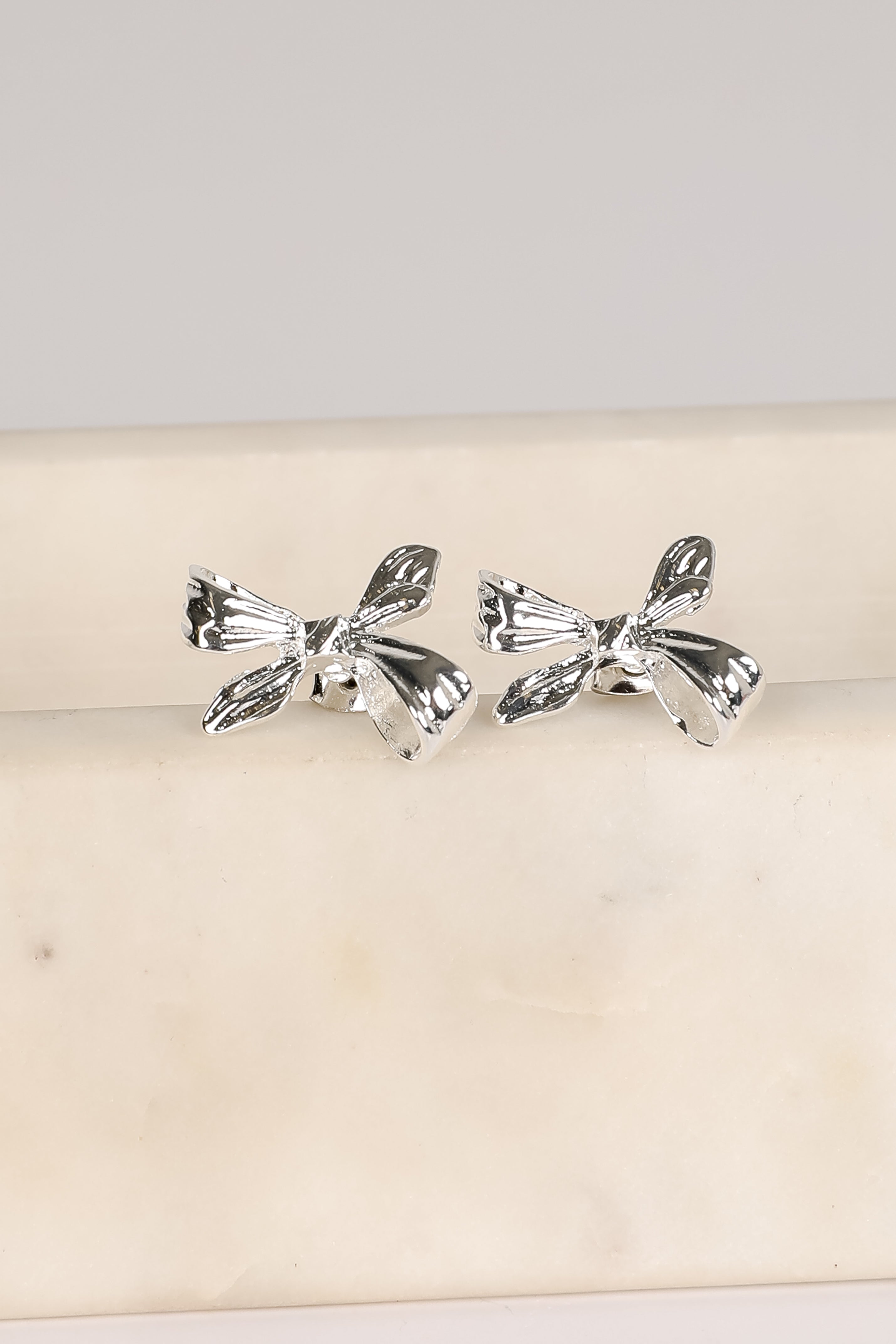 Marlee Silver Bow Earrings