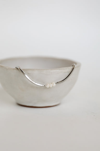 Ellie Silver Pearl Charm Bracelet