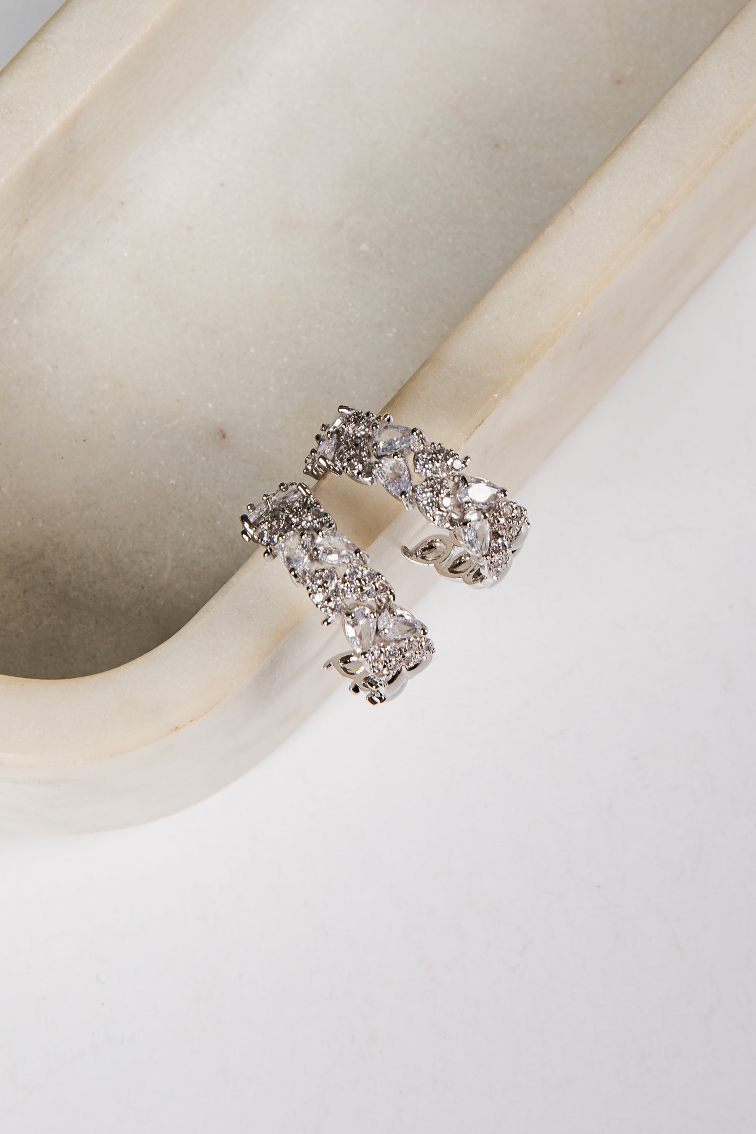 silver rhinestone hoops