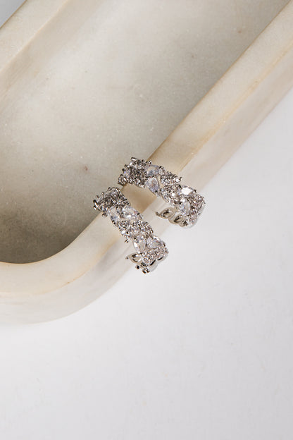 silver rhinestone hoops