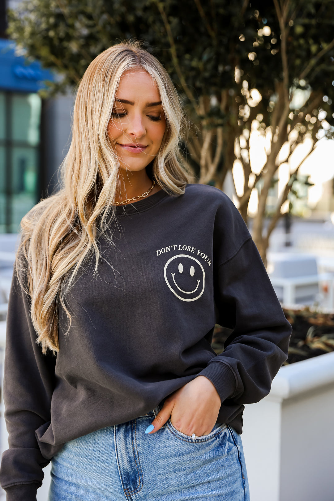 Charcoal Don't Lose Your Smile Sweatshirt