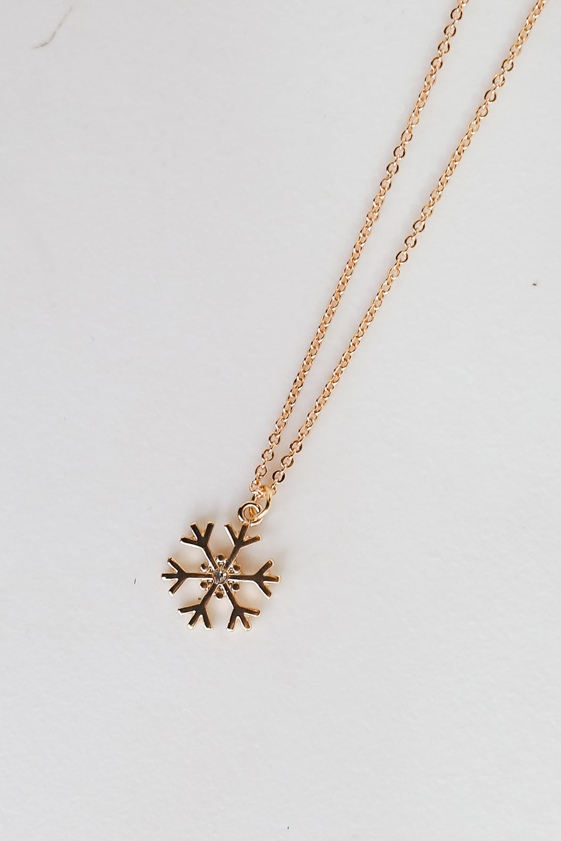 Gold Snowflake Charm Necklace