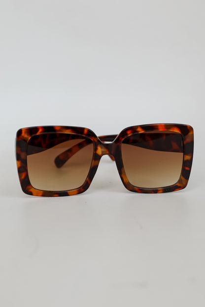 Turn Up The Sunshine Tortoise Oversized Square Sunglasses