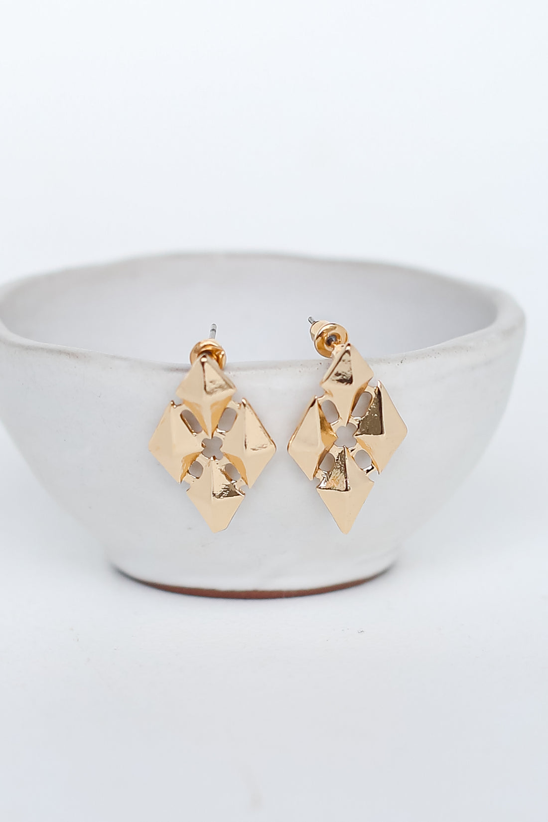 Gold Statement Stud Earrings