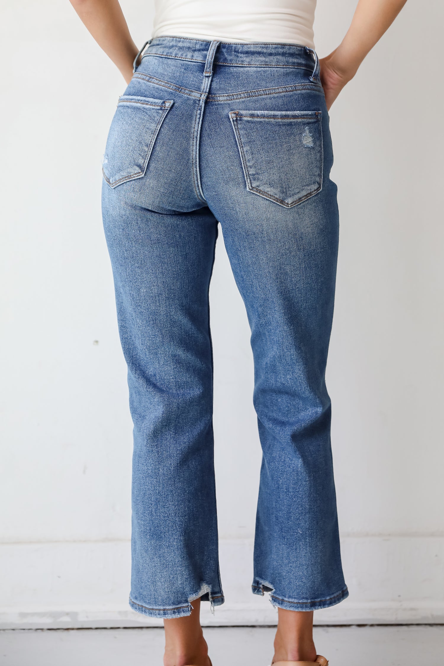 Bailey Dark Wash Distressed Straight Leg Jeans