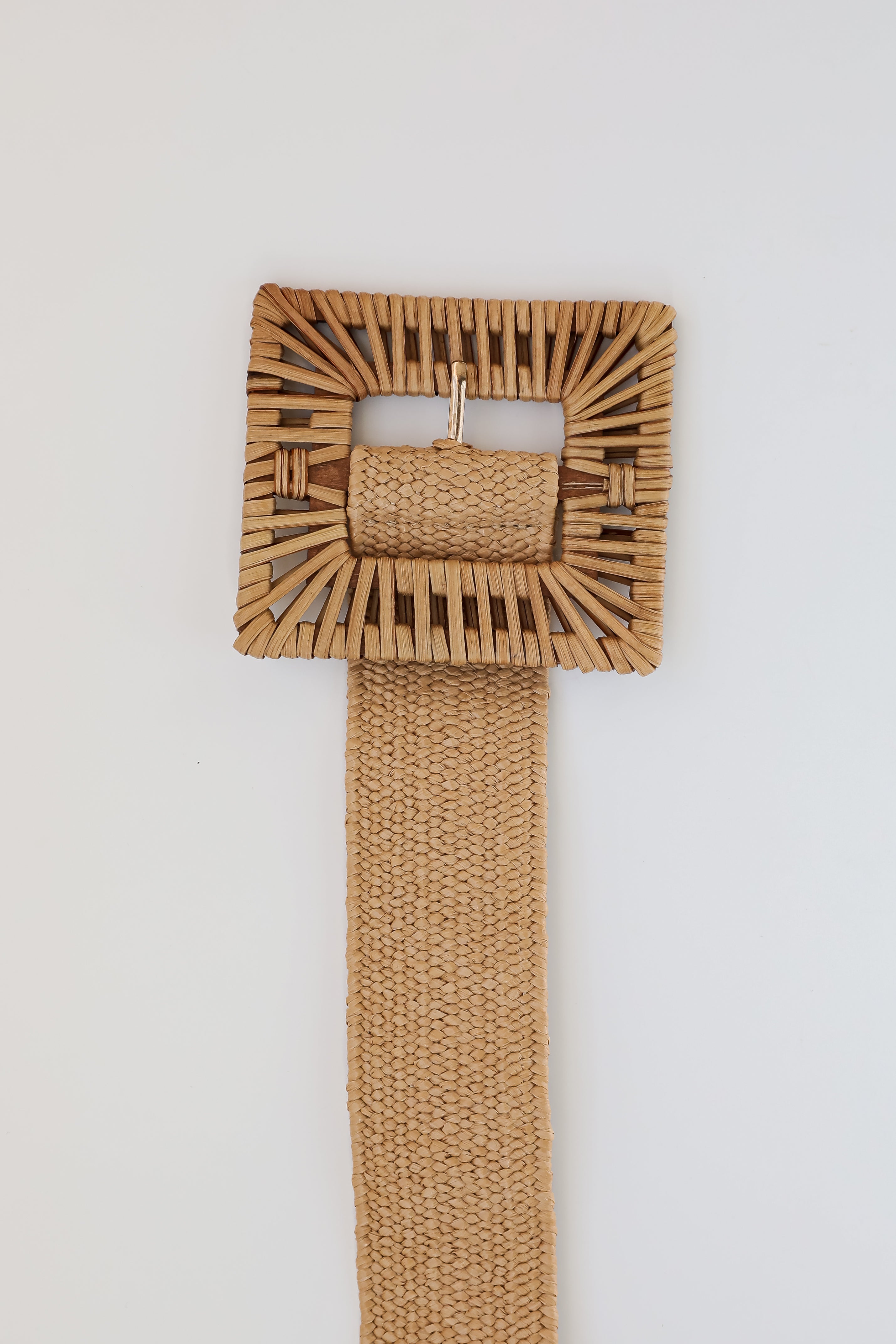 Tan Straw Belt for women