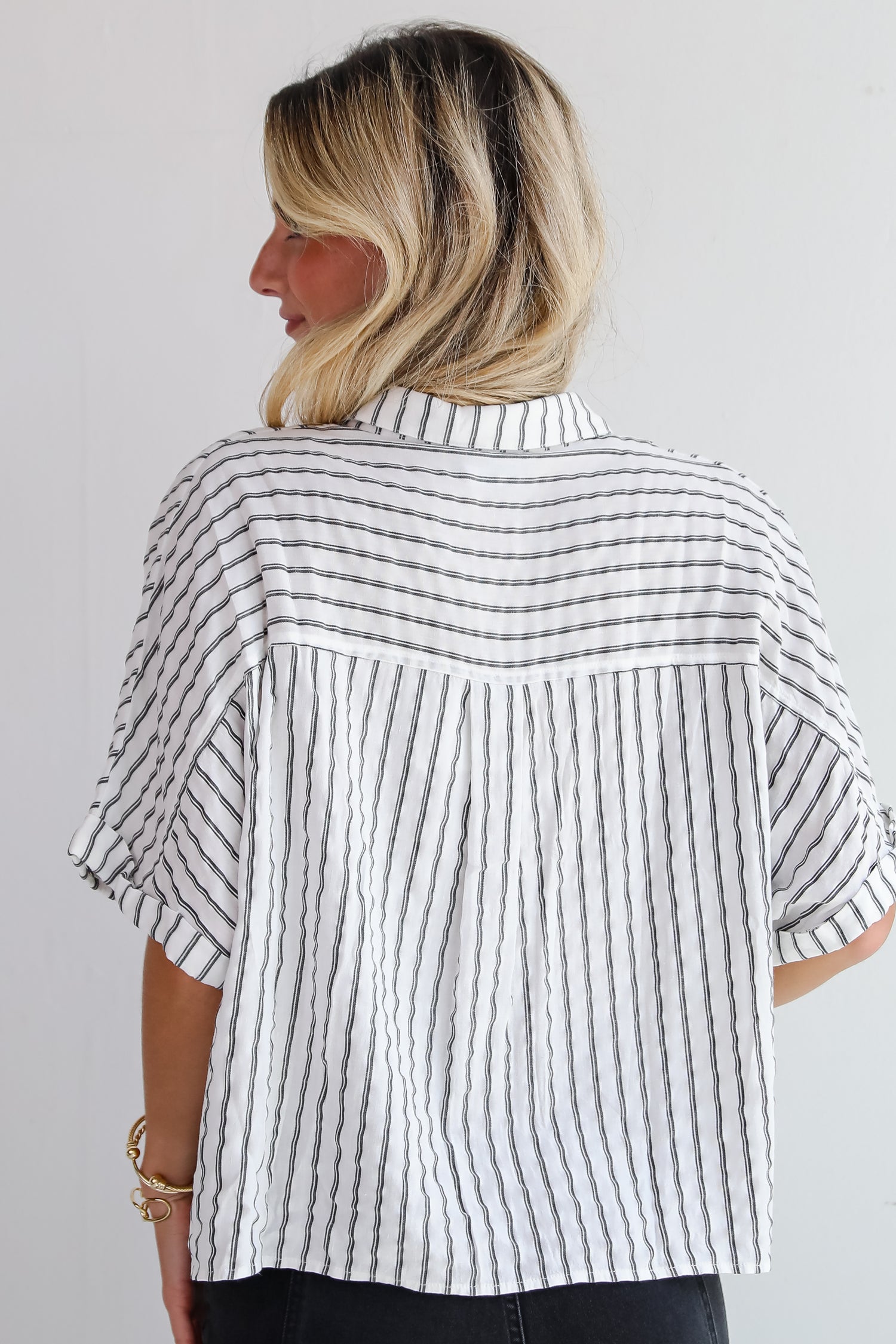 Ultra Darling White Striped Blouse